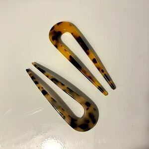Two Tortoise Shell French Hair Pins